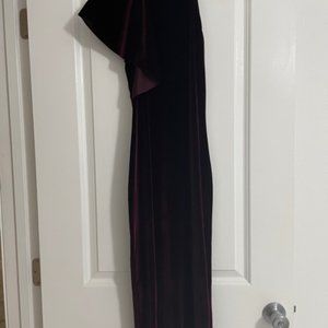 Fashion Nova Dark Purple Velour Fitted Dress